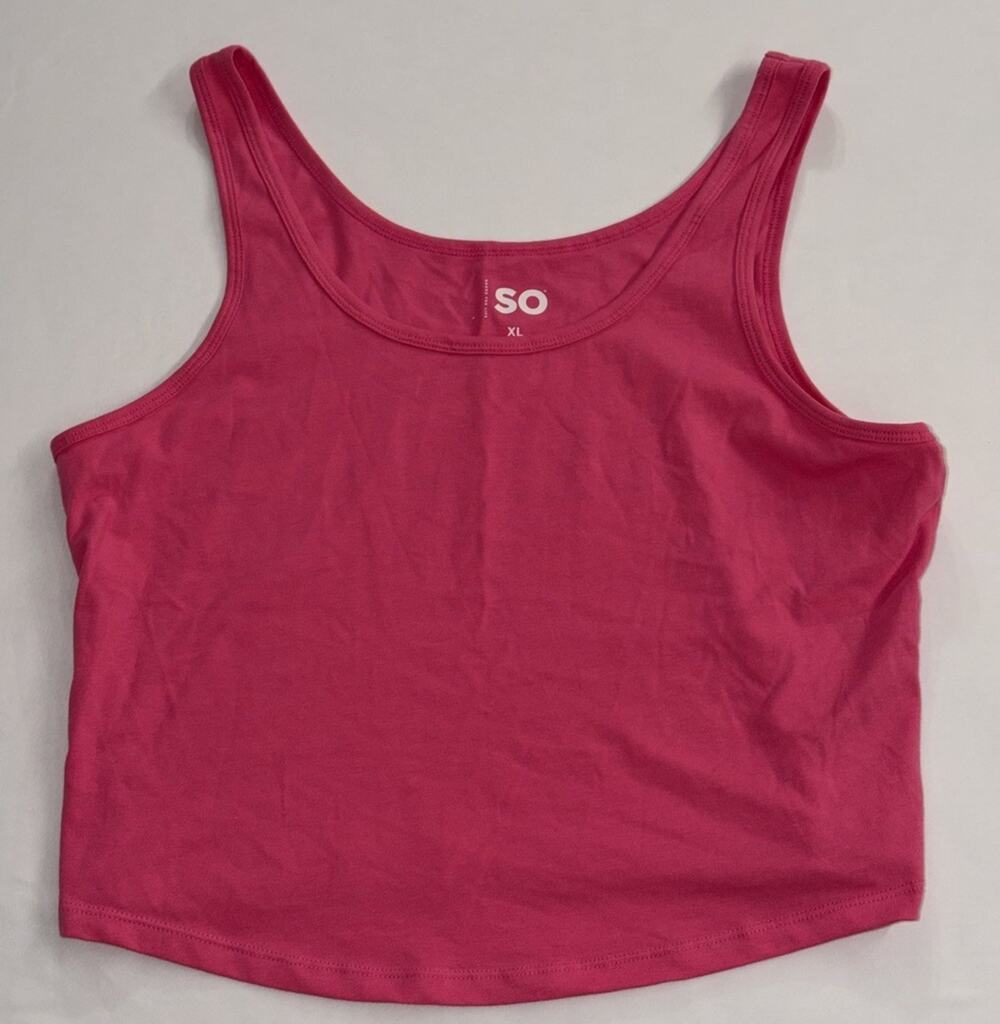 SO Women’s Pink Cropped Tank Top Size XL